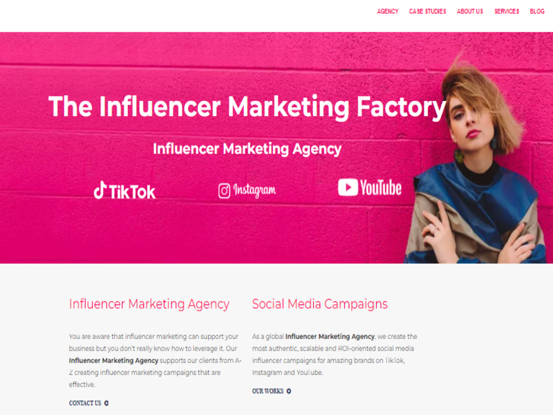 The Influencer Marketing Factory homepage