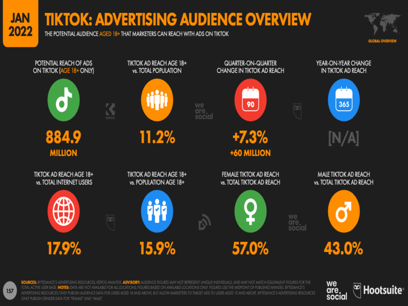TikTok advertising audience overview chart