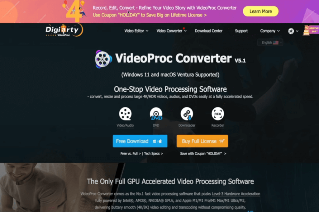 VideoProc homepage