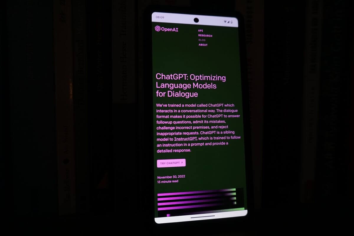 ChatGPT on mobile phoe