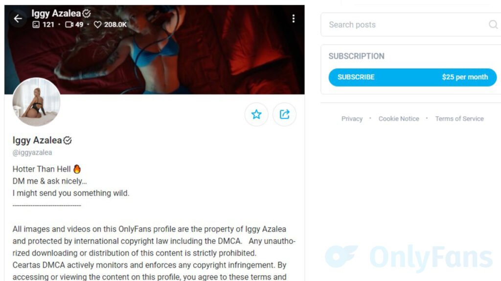 The Anatomy of Leaked OnlyFans Content: Methods, Perpetrators, & Prevention 2 Iggy Azalea's OnlyFans page