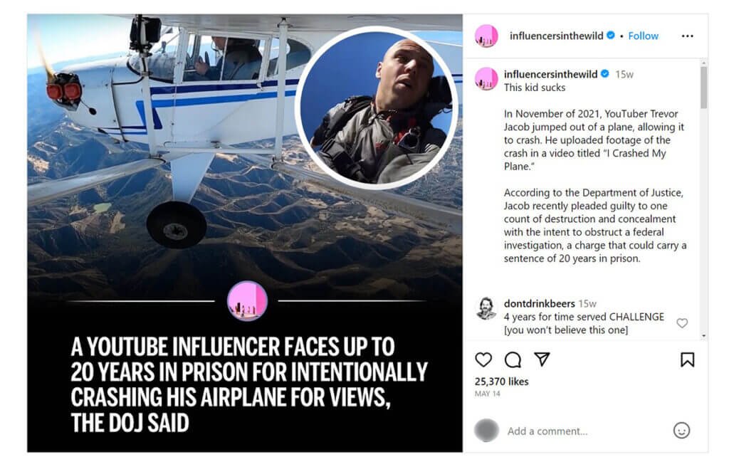 Influencers in the Wild - A Criminal stunt