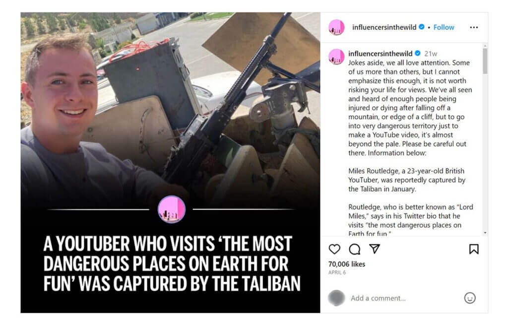 YouTuber let himself captured by Taliban for fun
